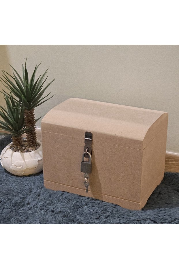 Wooden Arched Chest Raw Hobby Painting Lockable Storage Box