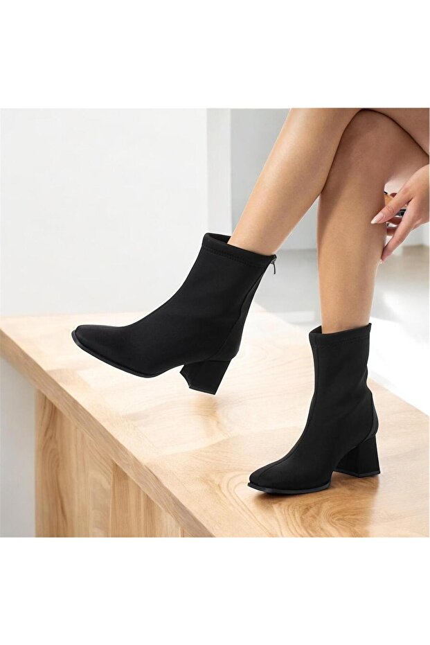 siyah kadın süet bot`bootie - 2