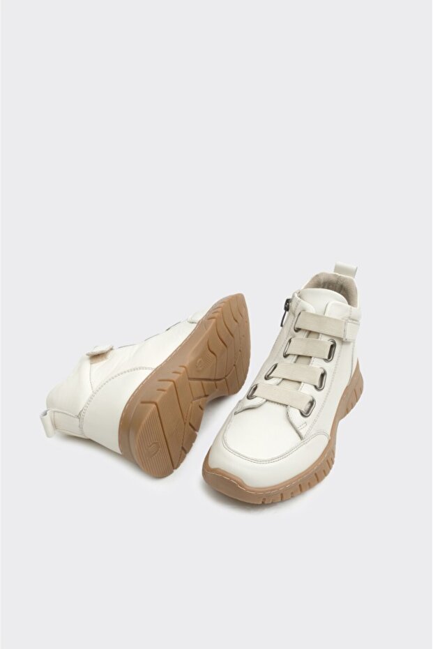 Hakiki Deri Fermuarlı Kadın Bot - 5