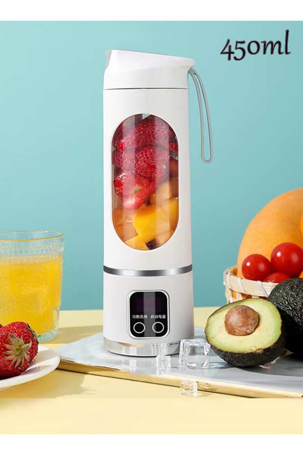 Portable Blender, USB-C Rechargeable Smoothie Maker with LED Battery Indicator – 450ml - 1