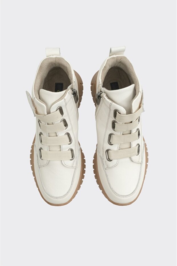 Hakiki Deri Fermuarlı Kadın Bot - 3