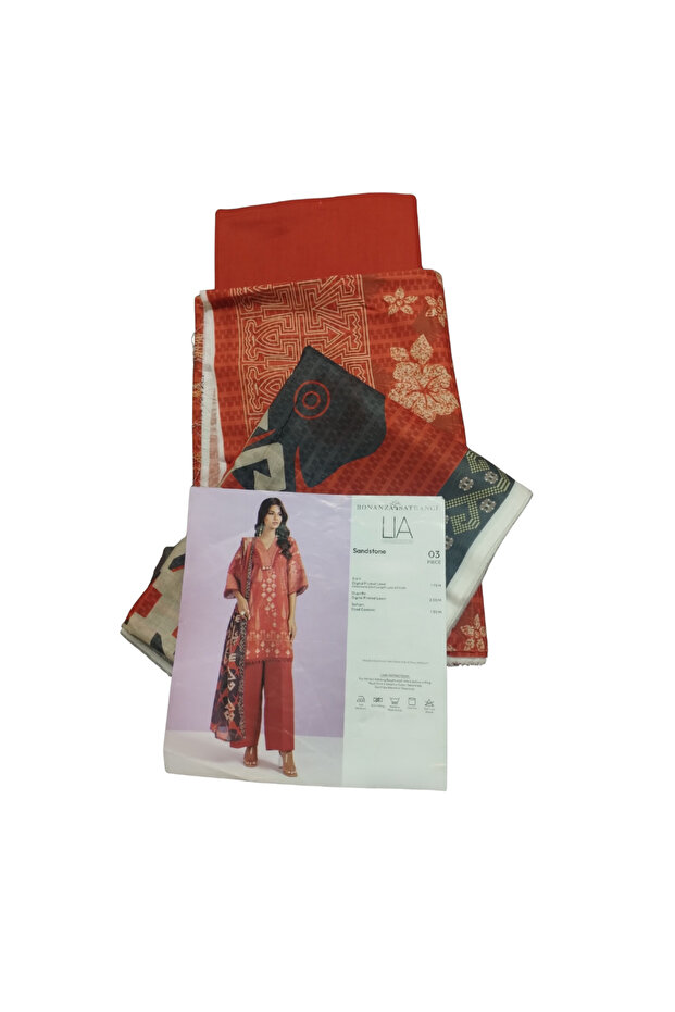 Lady Dress 3PC Digital Printed Lawn 3PC Suit Unstitched Gardenia