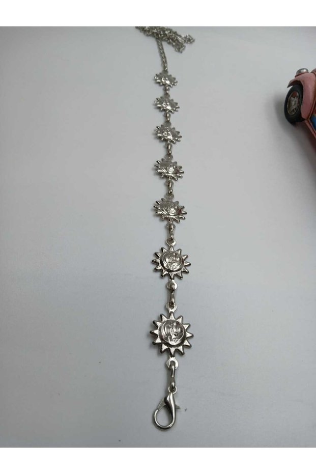Silver-Plated Sun-Shaped Women's Dress Belt, Trouser Belt, Coat Belt