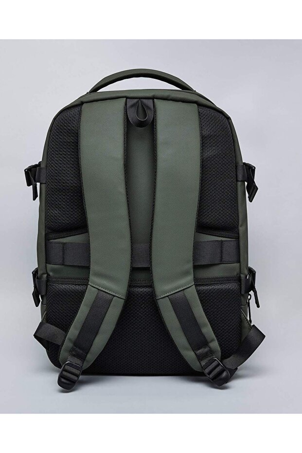 حقيبة ظهر زيتونية للرجال بسحاب دائري - 2