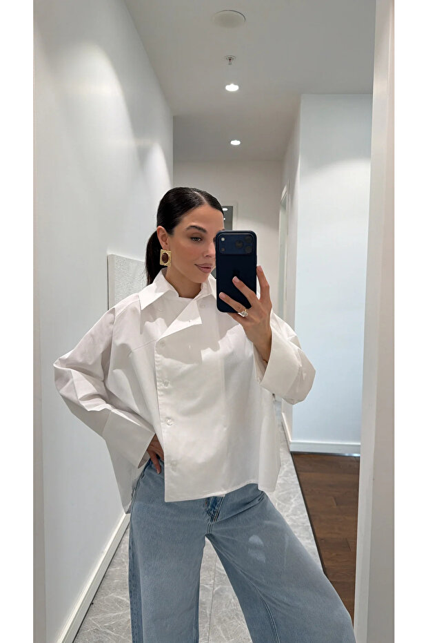 REGLAN POPLİN GÖMLEK - 1