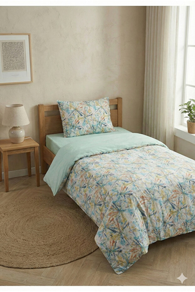 غطاء لحاف منقوش مزدوج الجوانب لشخص واحد - 2