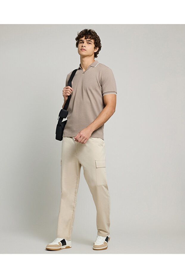 بنطلون كارغو سادة مع خصر برباط - 5