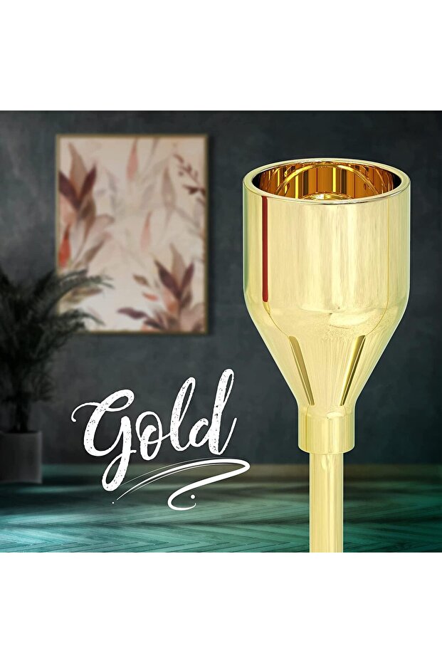 Gold Candle Holders, Set of 3 - Metal Taper Candlestick Holders, Fits 3/4" Candles
