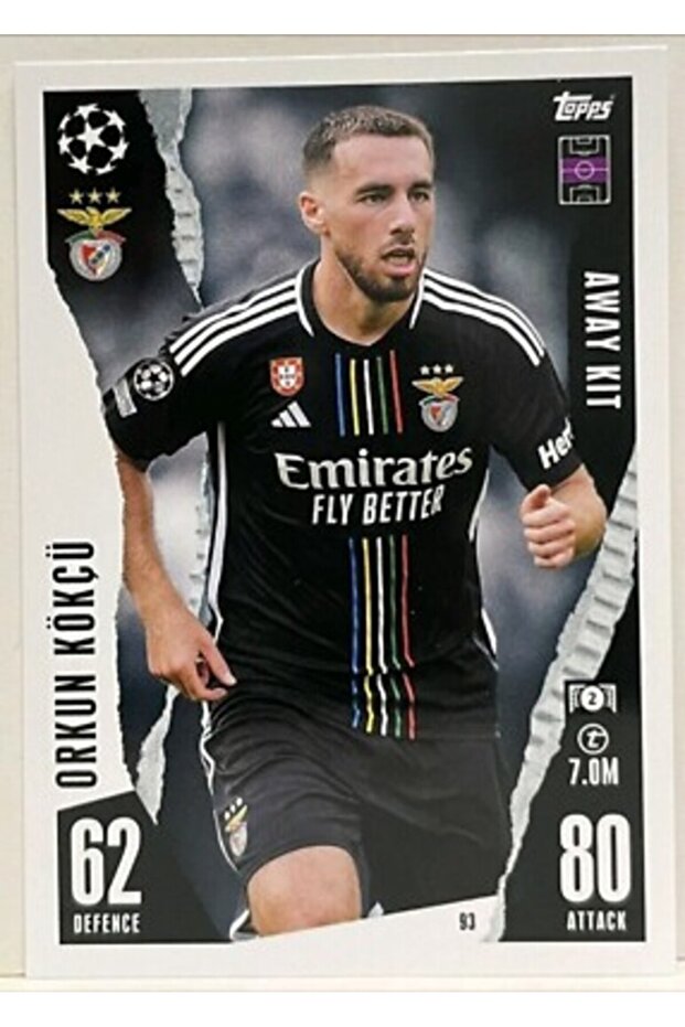 Away Kit Orkun Kokcu Match Attax Extra 2023/2024 Benfica 23/24 # 93