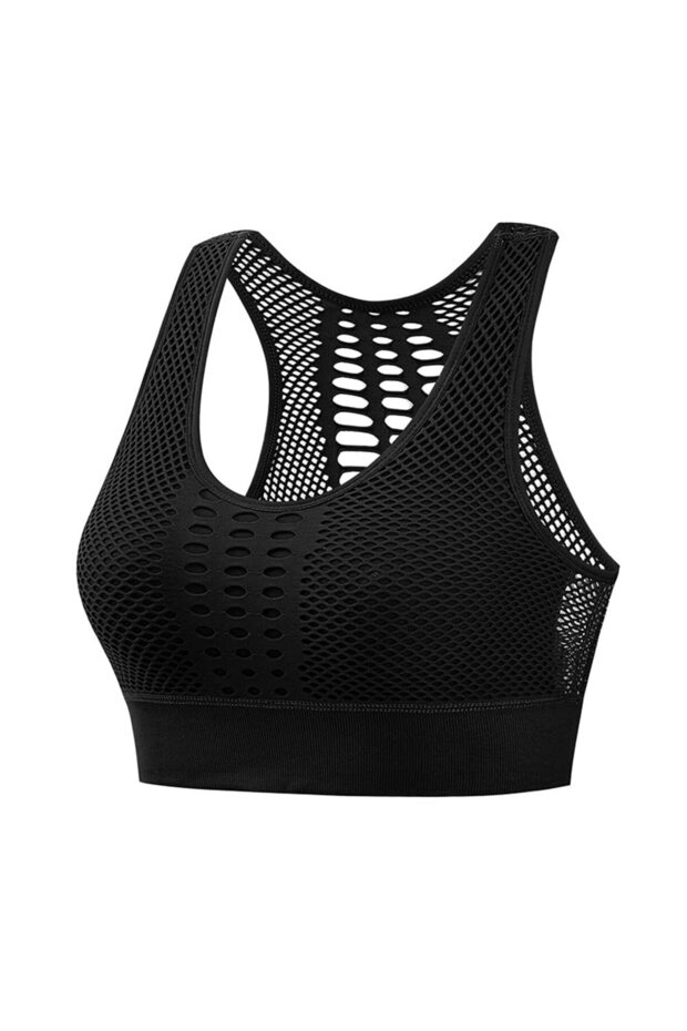 Sports Bra for Women, Removable Padded Seamless Hollow Support for Yoga Gym Workout Fitness