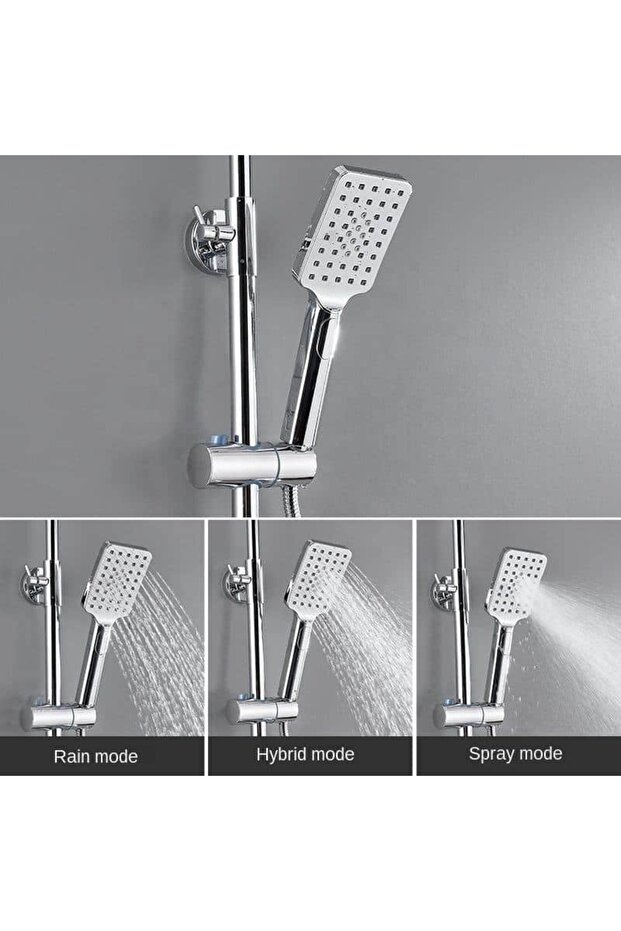 Smart Shower Column with Thermostat, 4 Functions, LCD Display, Silver Chrome - 6