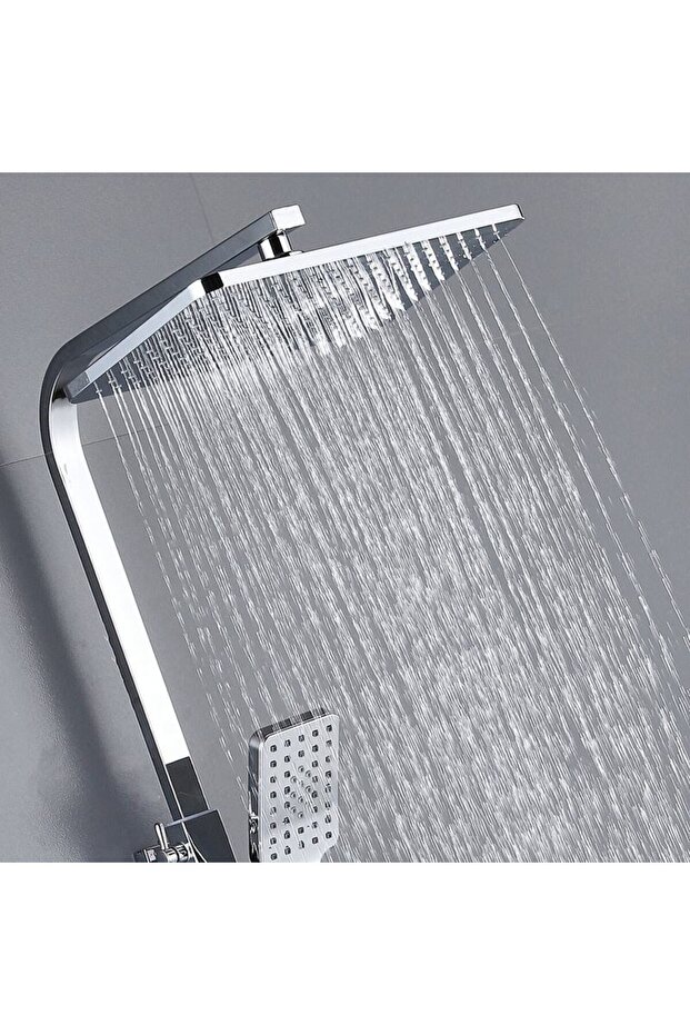 Smart Shower Column with Thermostat, 4 Functions, LCD Display, Silver Chrome - 4