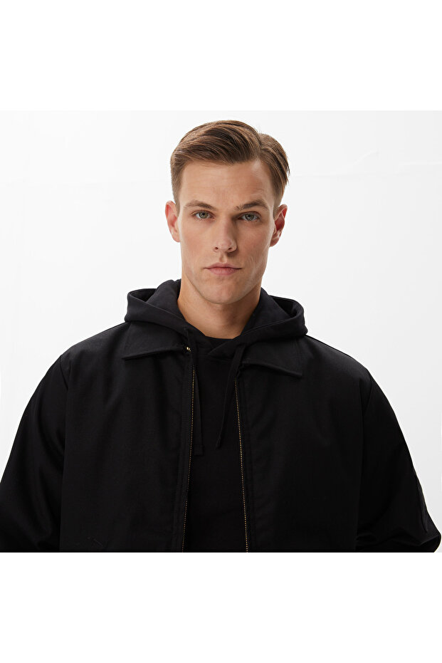 Lined Eisenhower Erkek Siyah Ceket - 4