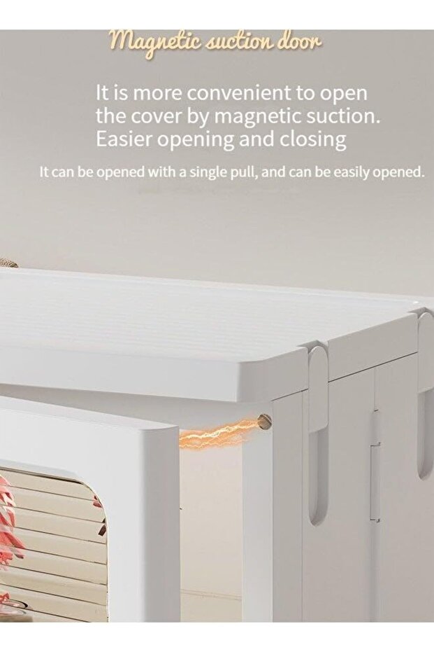 صناديق تخزين شفافة قابلة للطي بطبقتين مع عجلات - 4