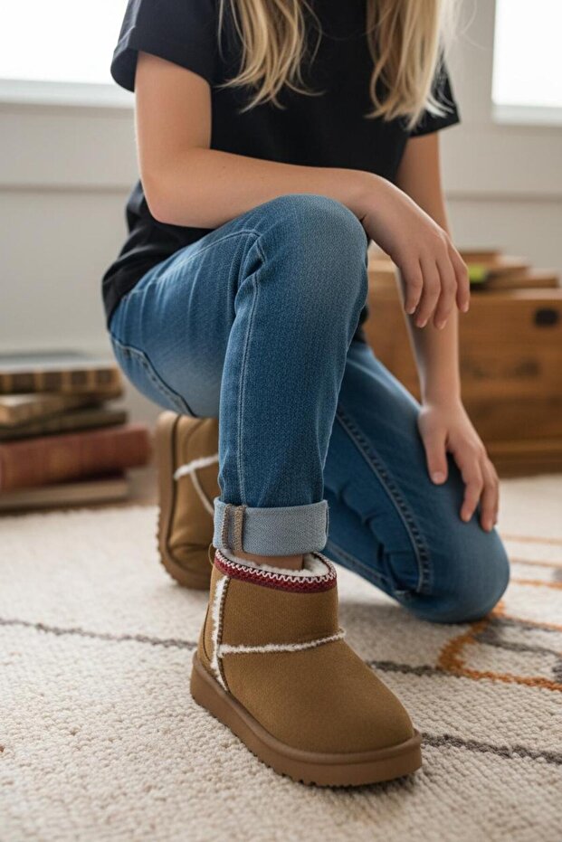 Ugy Girl's Tan Furry Boots