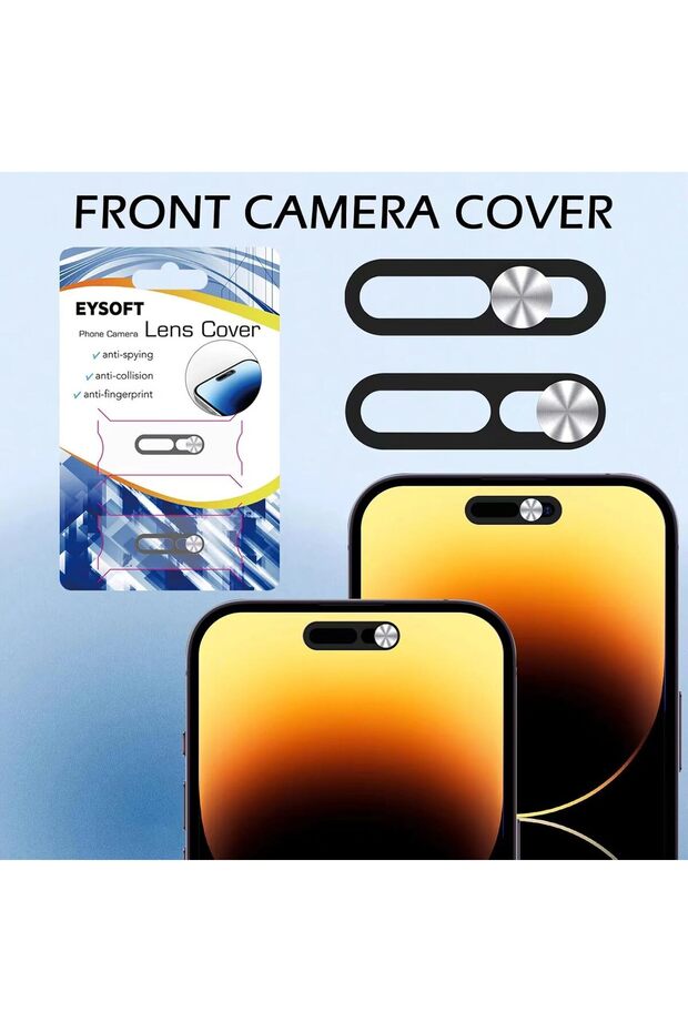 Front Camera Webcam Cover, Privacy Protector (2 Pack, Silver) - 7