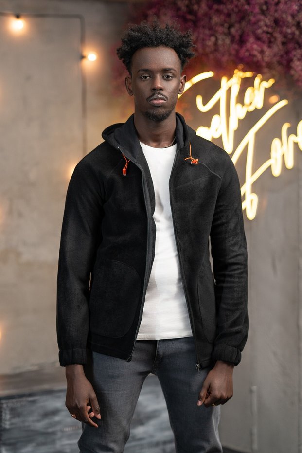 Slimfit Hooded Side Pocket Zippered Sports Fleece Cardigan