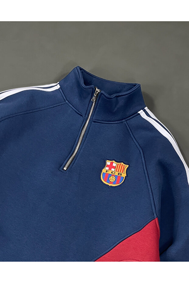 Oversize Half Zip Barcelona Sweatshirt - 3