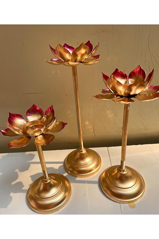 3-Piece Lotus Tealight Holder Set