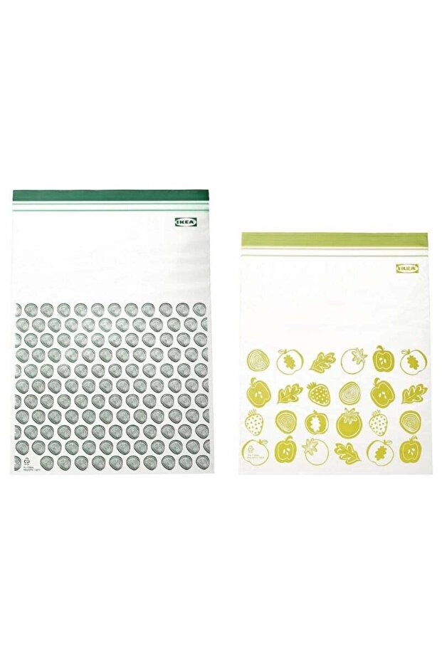 Resealable Bag, Patterned Green, 6/4.5 l, 30 Pack