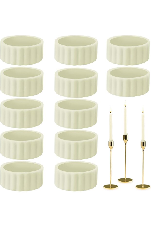 12Pcs Silicone Taper Candle Holders Grippers, Flexible Candle Hugger Gaskets