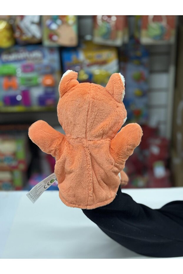 دمية يد من القطيفة مقاس 25 سم على شكل ثعلب برتقالي - 3