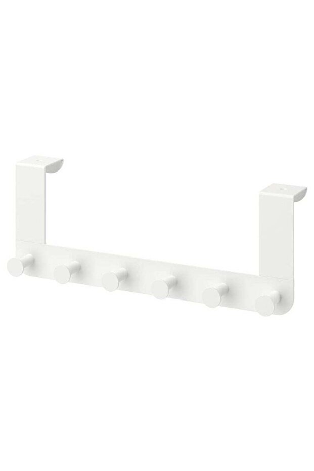 Over-the-Door Hanger – White | 6 Hooks for Towels and Bags