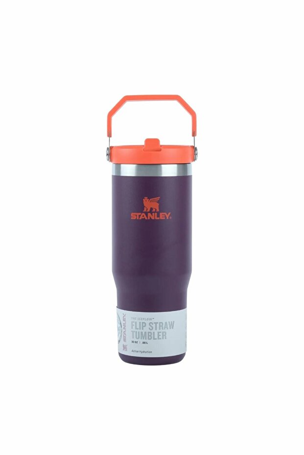 Classic IceFlow™ Flip Straw Tumbler Plum Eu Pipetli Termos | 0.89L / 30Oz Mor 10-09993-538 - 3