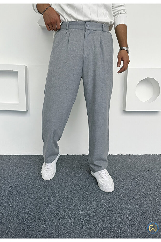 Men's Pleated Comfortable Fit Baggy Pants