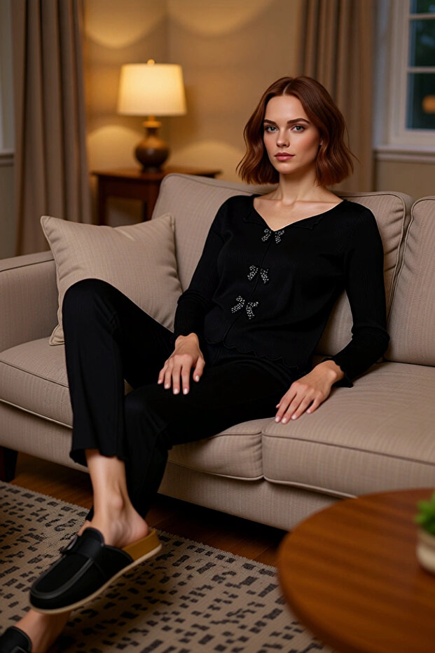 Women's Polka Dot V-Neck Long Sleeve Pajama Set Functional Durable Quality Comfortable Stylish