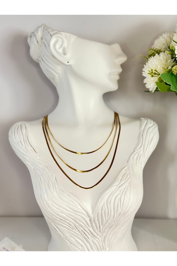 Triple Italian Chain Necklace 2mm. (48cm.)