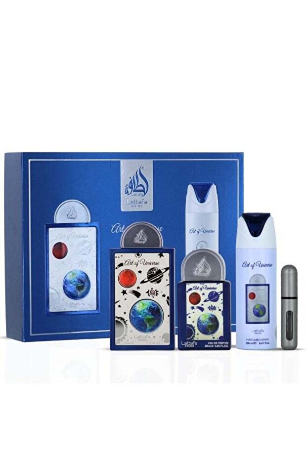 مجموعة هدايا آرت أوف يونيفرس - 3 قطع (عطر 100 مل، عطر 20 مل، مزيل عرق 200 مل)