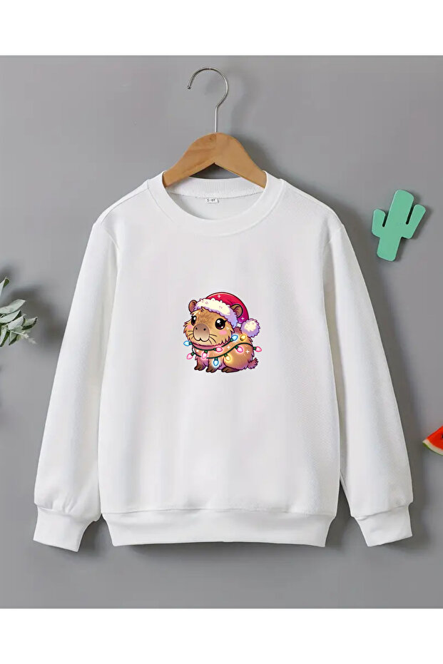 New Year's Themed Printed Long Sleeve T-Shirt for Children