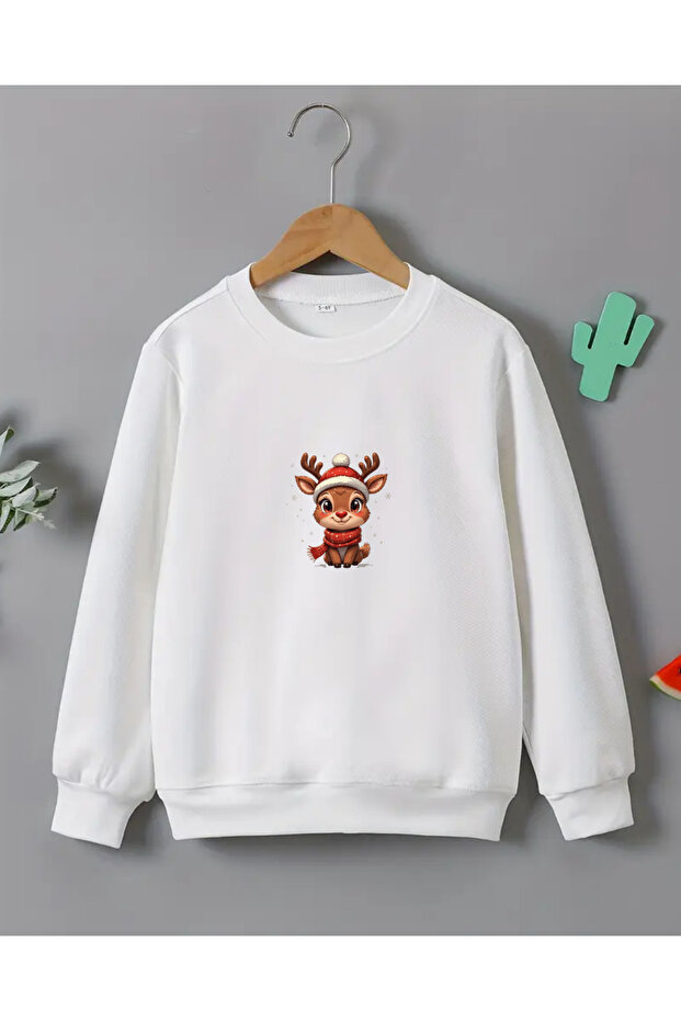 New Year's Themed Printed Long Sleeve T-Shirt for Children