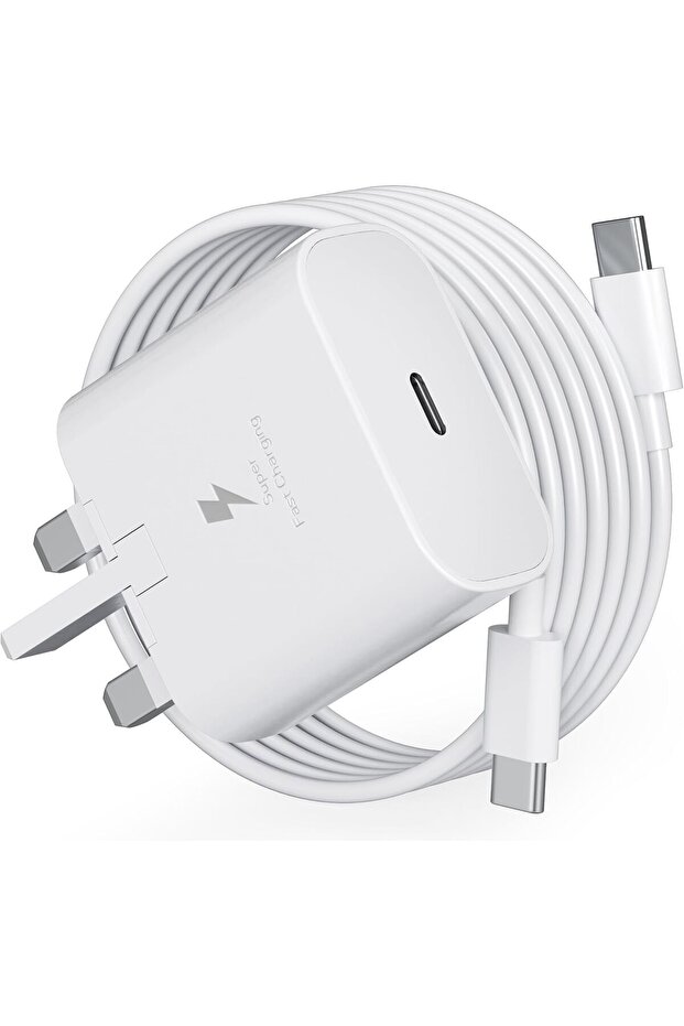 شاحن Aerostralia السريع USB-C بقوة 25 وات مع كابل USB-C — متوافق مع هاتف Samsung Galaxy S24/S23/S22/S