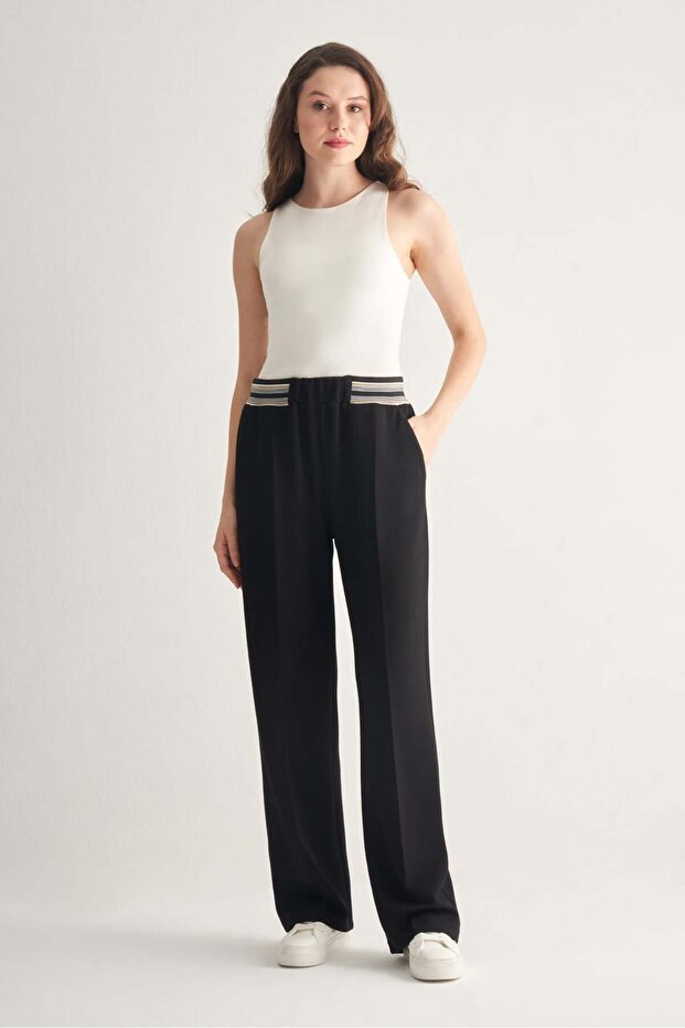 Biye Detaylı Regular Pantolon - 1