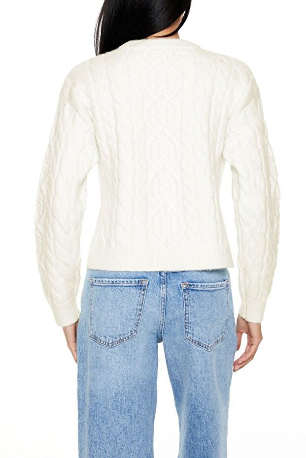 Saç Örgü Crop Kazak - 3