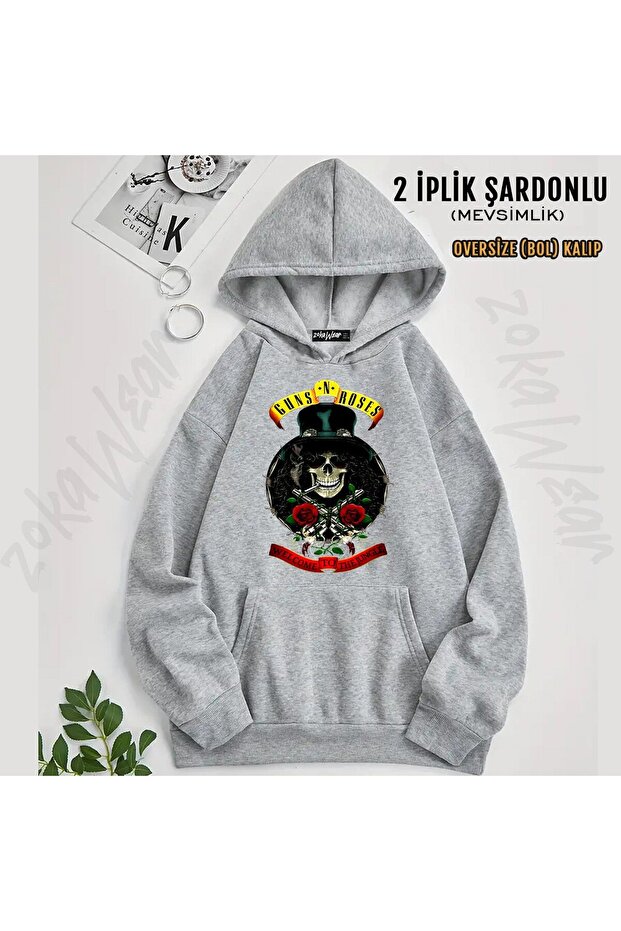 سويت شيرت Guns N Roses v31 مطبوع بغطاء رأس (خيطين)