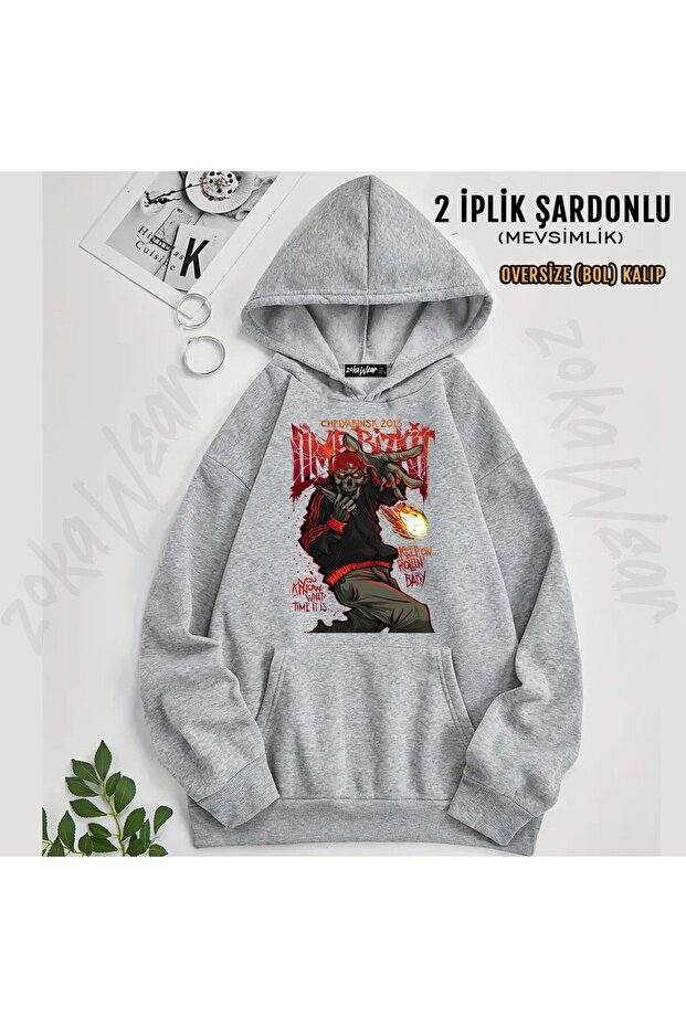 Limp Bizkit v2 مطبوع بغطاء رأس سويت شيرت (2 خيط)
