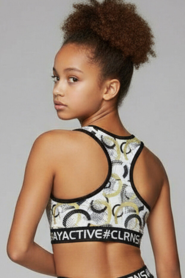 Artletics Girls' Patterned Sports Crop Tank Top
