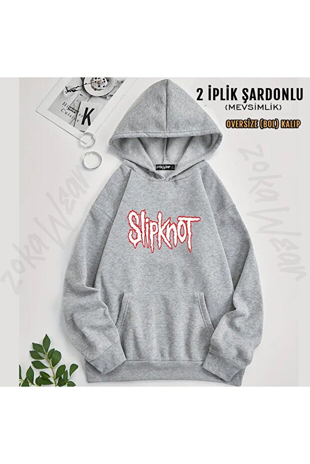 سويت شيرت Slipknot v49 مطبوع بغطاء رأس (خيطين)