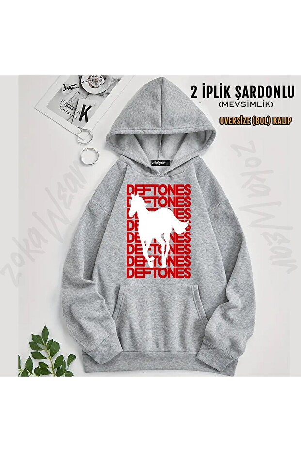 سترة Deftones v24 مطبوع بغطاء رأس (خيطين)