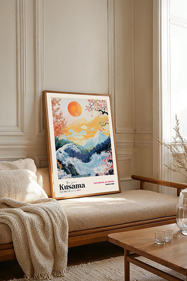 One Piece Wooden Framed Yayoi Kusama Paintings Tk2500