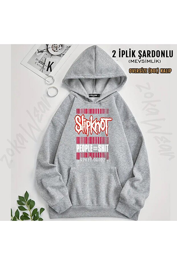 سويت شيرت Slipknot v24 مطبوع بغطاء رأس (خيطين)