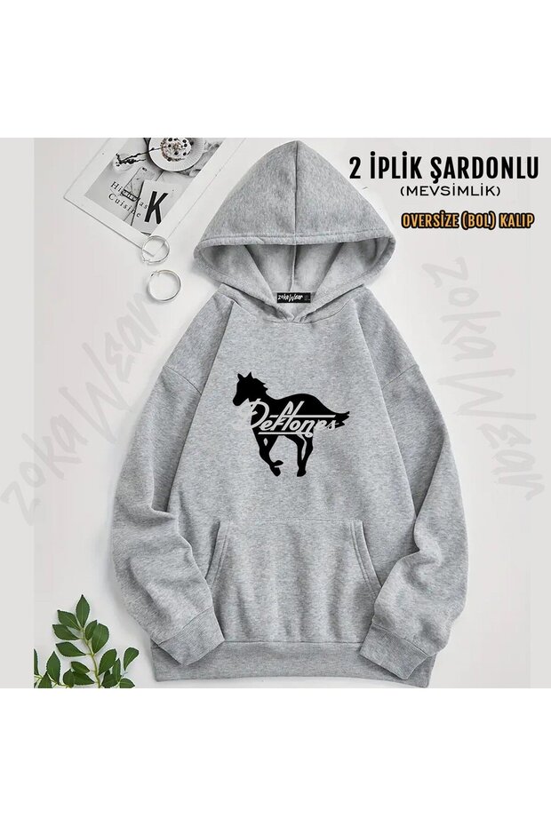 سترة Deftones v25 مطبوع بغطاء رأس (خيطين)