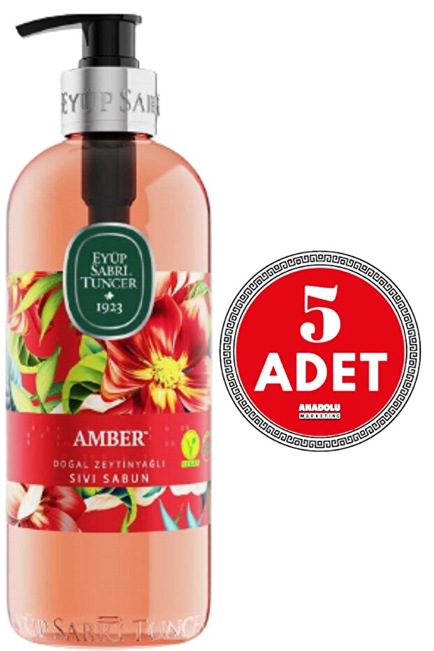 Amber Natural Olive Oil Liquid Soap 500 Ml 5 Pieces