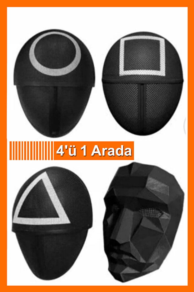 Squid Game Maske Seti ( 4'ü 1 Arada ) - 1