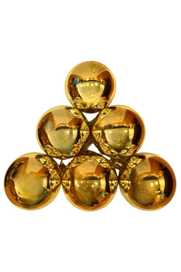 Flat Shiny 6 Pieces Cute Ball Christmas Tree Ornament 6 cm