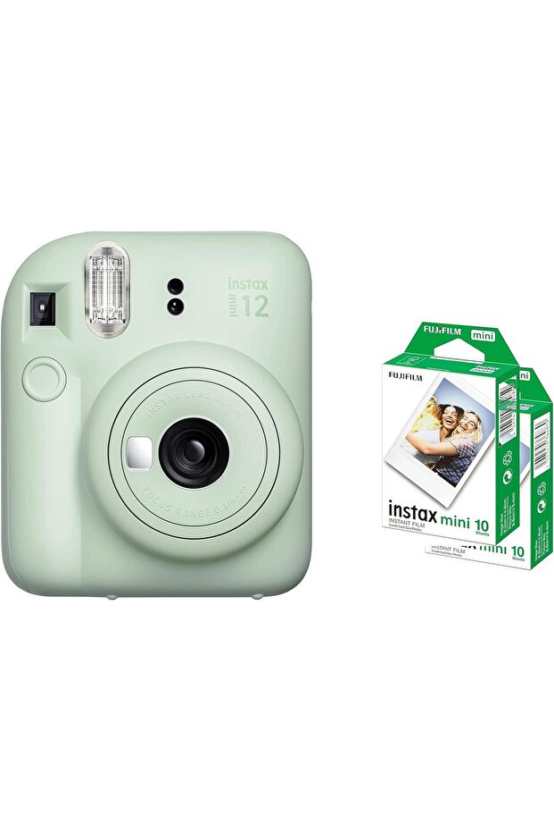 Instax Mini 12 Instant Camera - Mint Green + 2 Pack Film