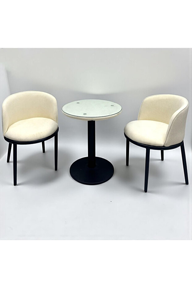 A set of two chairs and a table with a luxurious and distinctive design. - 1